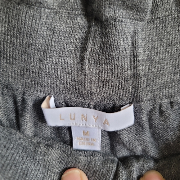 Lunya, Cozy Cotton Silk Relaxed Pant Wide Leg,Gray, Size Medium - Picture 10 of 14